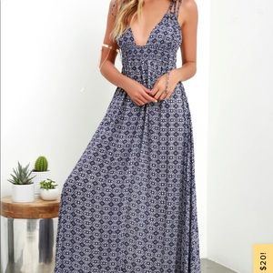 NWOT lulus blue maxi dress Small